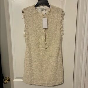 IRO Ivory Textured Sleeveless Mini Dress